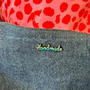 HANDMADE Metal Italic Label RAINBOW