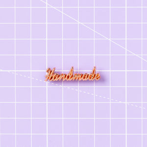 HANDMADE Metal Italic Label ROSE GOLD