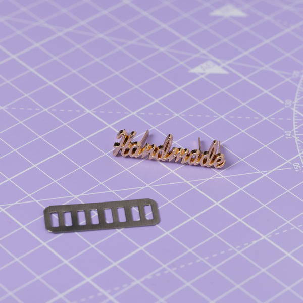 HANDMADE Metal Italic Label GOLD
