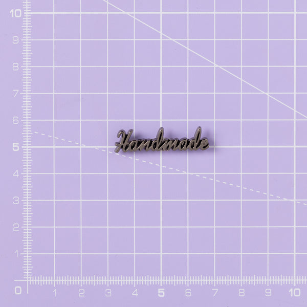 HANDMADE Metal Italic Label PEWTER