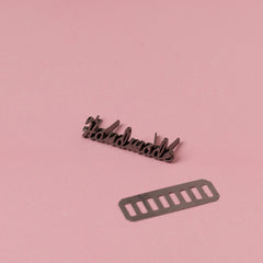 HANDMADE Metal Italic Label PEWTER