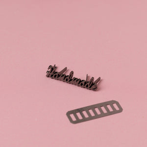 HANDMADE Metal Italic Label PEWTER
