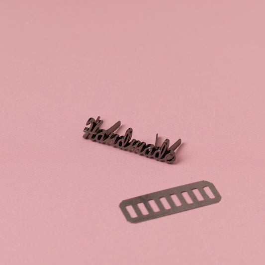HANDMADE Metal Italic Label PEWTER