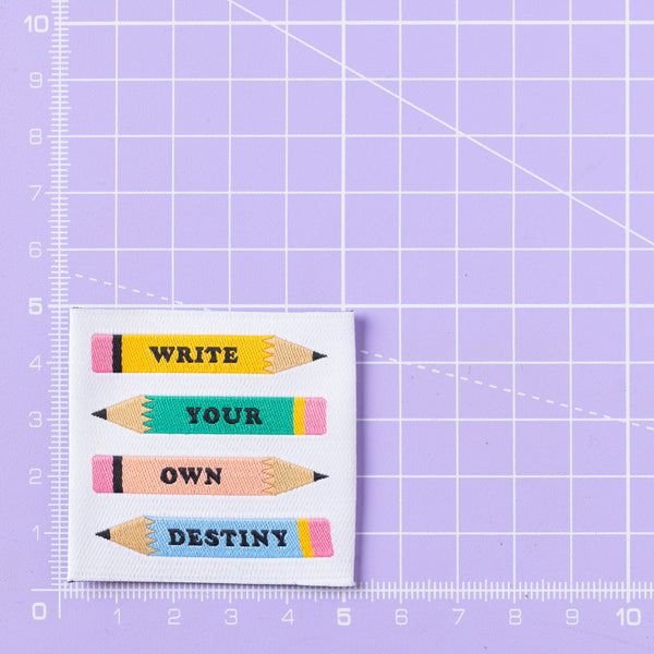 WRITE YOUR OWN DESTINY Pack of 7 woven labels