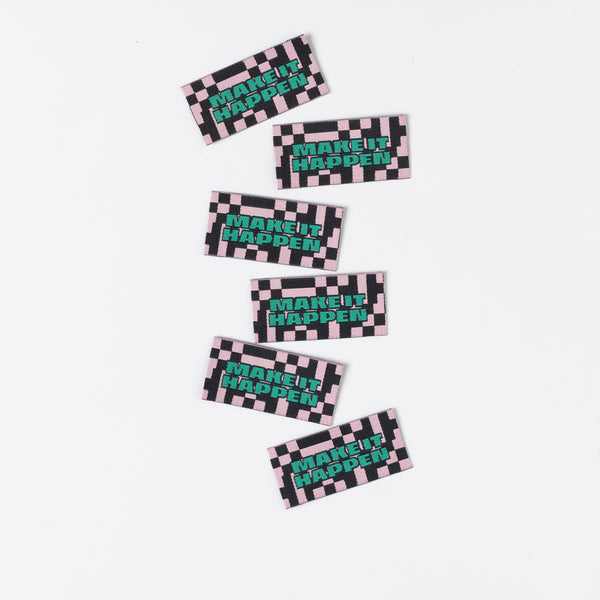 MAKE IT HAPPEN Pack of 6 woven labels