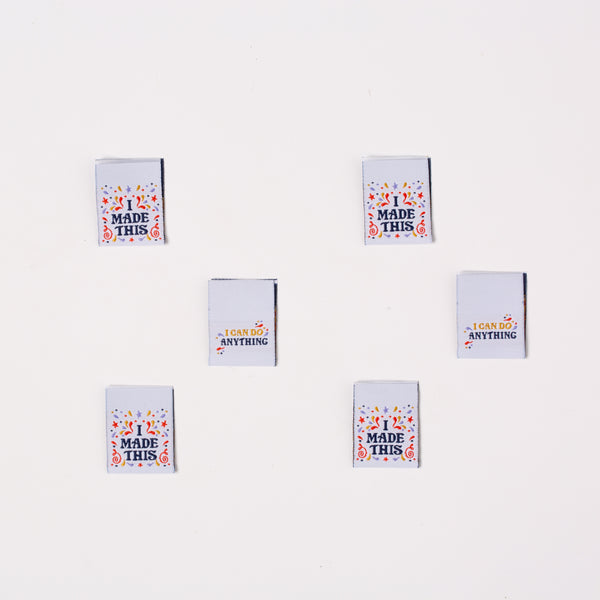 I MADE THIS - I CAN DO ANYTHING Pack of 6 woven labels