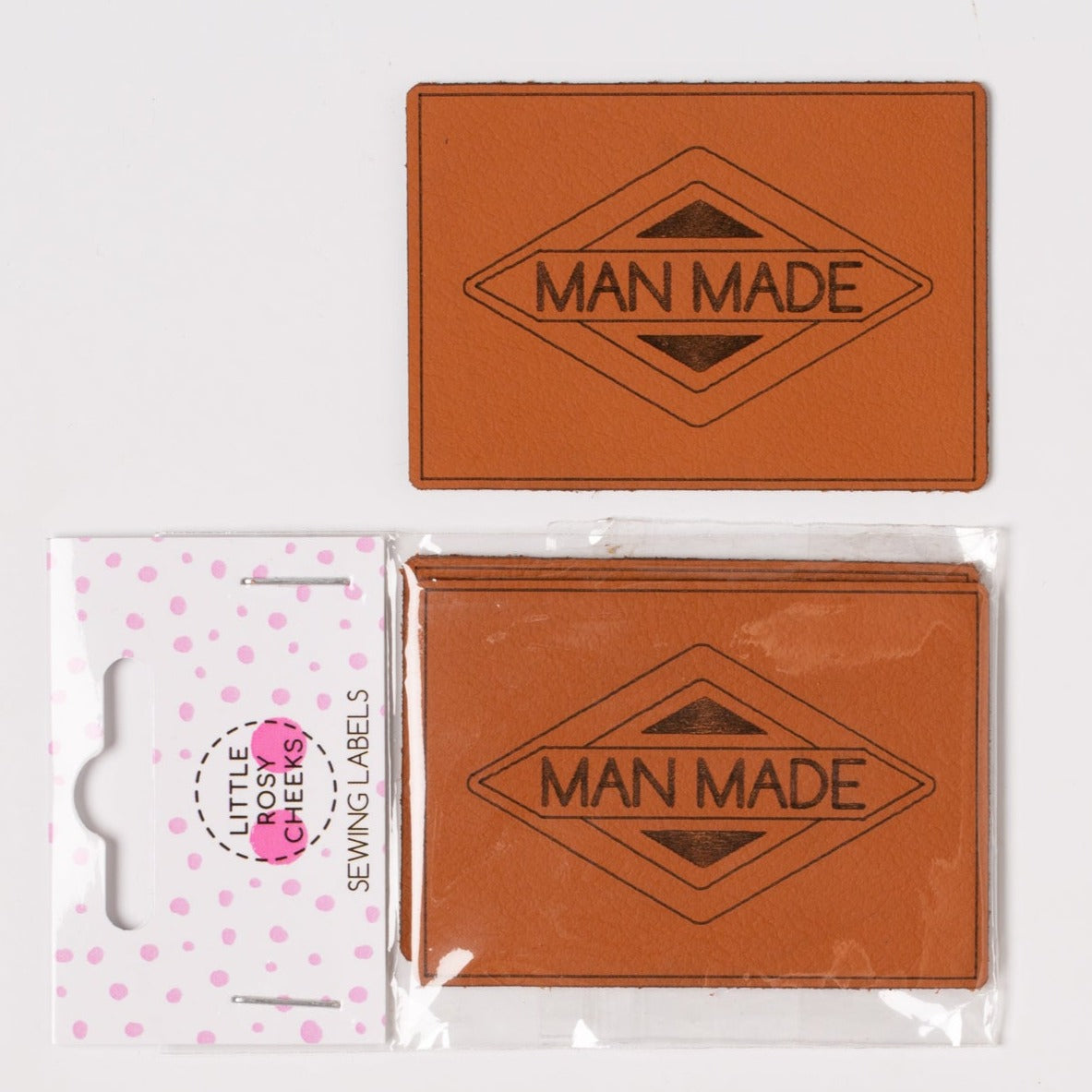 MAN MADE Pack of 2 Leather Jeans Labels - Whisky Tan