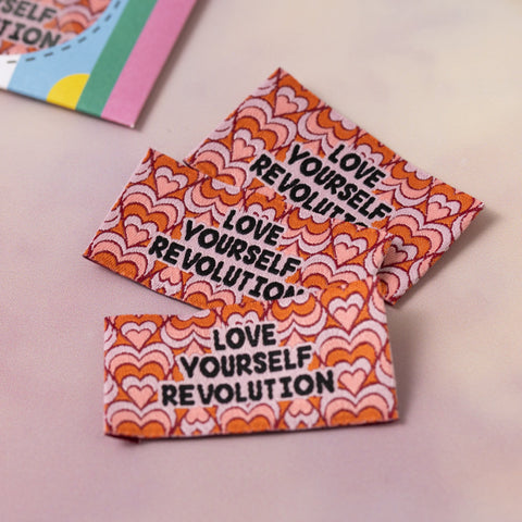 LOVE YOURSELF REVOLUTION Pack of 6 sewing labels