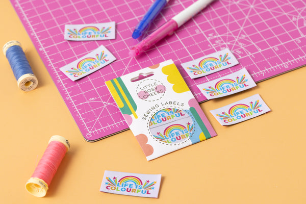 LIFE IS COLOURFUL Pack of 6 woven labels