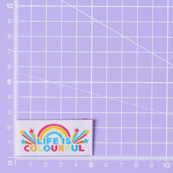 LIFE IS COLOURFUL Pack of 6 woven labels