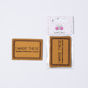 I MADE THESE - Pack of 2 Leather Jeans Labels - Mustard