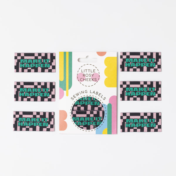 MAKE IT HAPPEN Pack of 6 woven labels