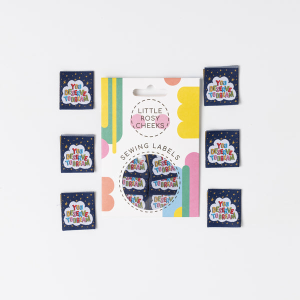 DESERVE TO DREAM Pack of 6 woven labels