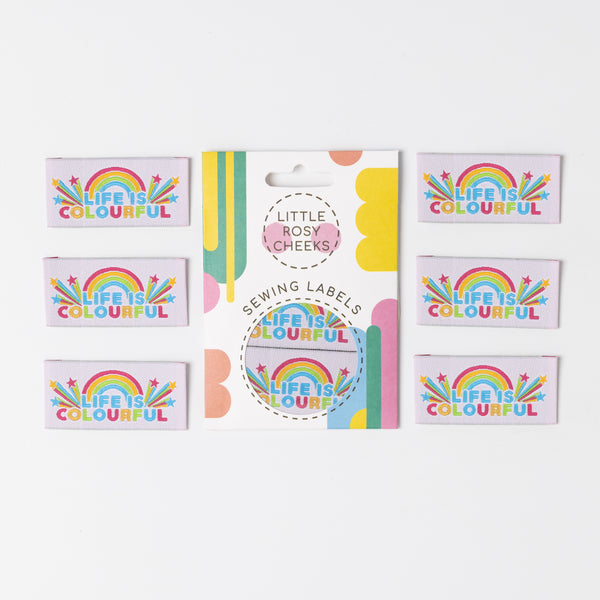 LIFE IS COLOURFUL Pack of 6 woven labels