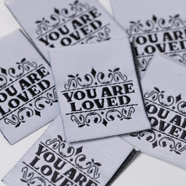 YOU ARE LOVED Pack of 6 sewing labels