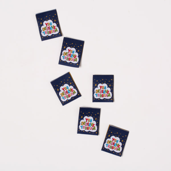 DESERVE TO DREAM Pack of 6 woven labels