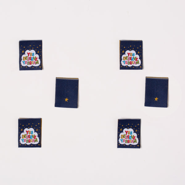 DESERVE TO DREAM Pack of 6 woven labels